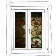 Jugendstilfenster "Seerosen" 